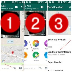 Cara send/share location di whatsapp