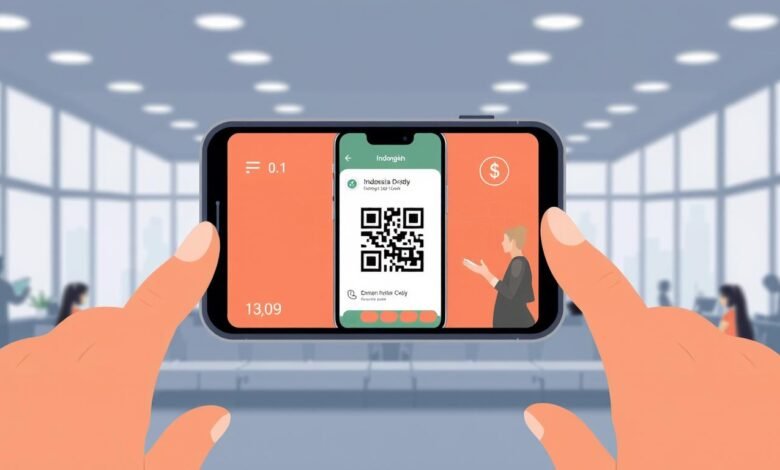 Ilustrasi penggunaan Dompet Digital Indonesia pada smartphone