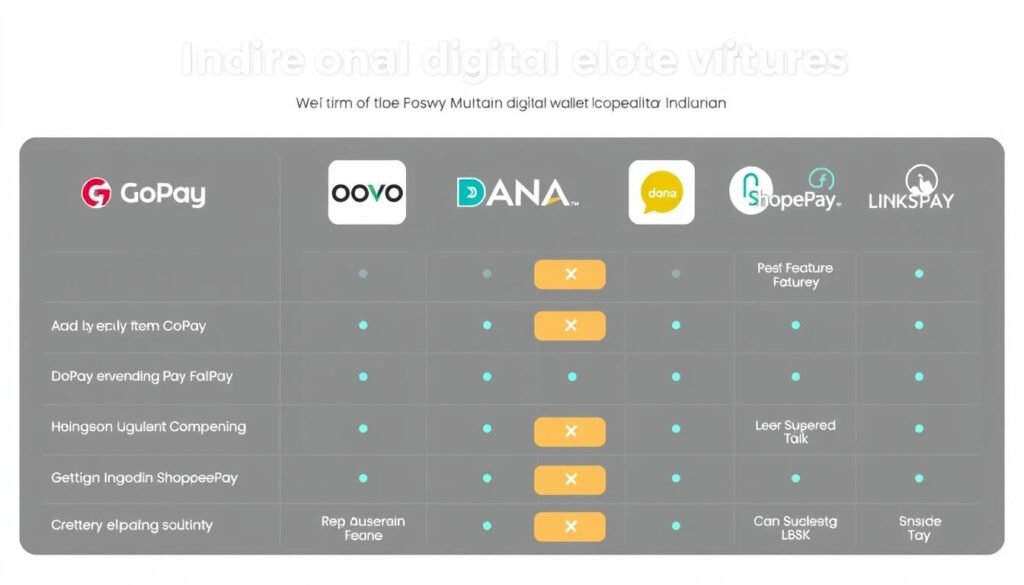Perbandingan visual fitur Dompet Digital Indonesia terpopuler